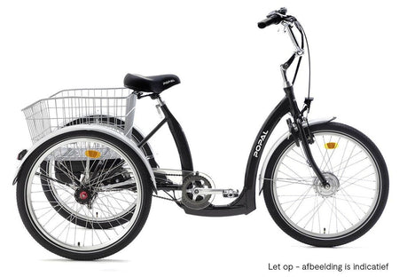 Tricycle E Luxury 24 inch E-Bike Black – Refurbished Tweedehands Fiets Cheapassbikes