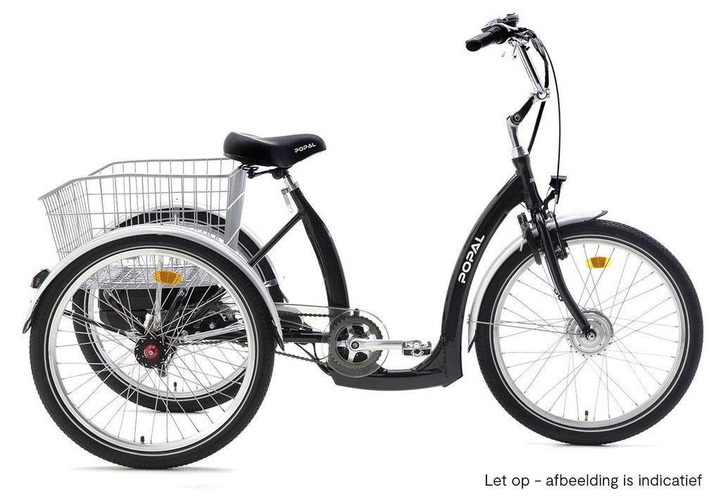 Tricycle E Luxury 24 inch E-Bike Black – Refurbished Tweedehands Fiets Cheapassbikes